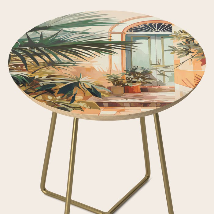 Villa Courtyard Mediterranean Art Side Table Gallery Image 2