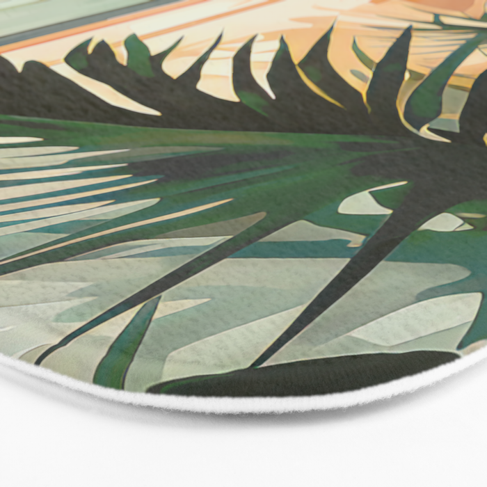 Villa Courtyard Mediterranean Art Bath Mat Gallery Image 3