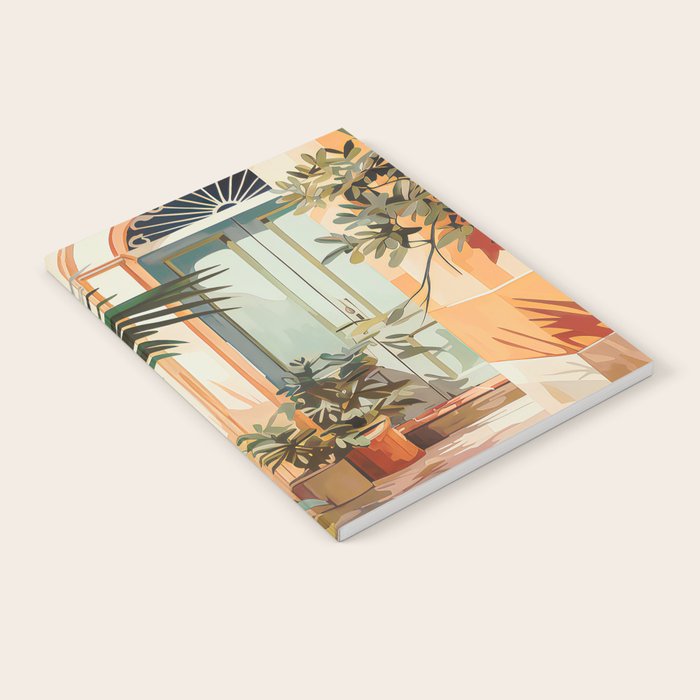 Villa Courtyard Mediterranean Art Notebook Gallery Image 1