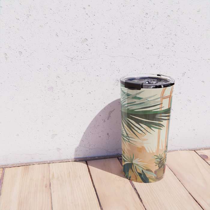 Villa Courtyard Mediterranean Art Travel Mug Gallery Image 4