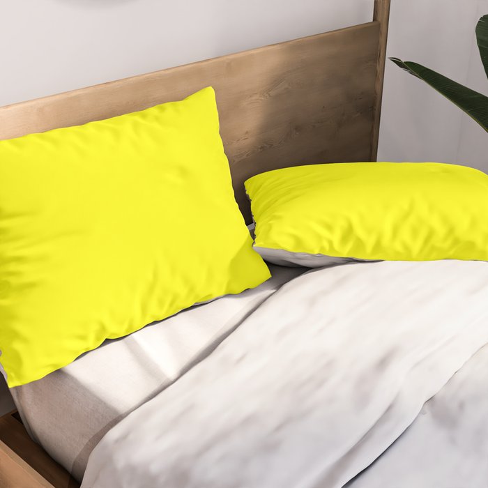 Bright Fluorescent Yellow Neon Pillow Sham Gallery Image 2