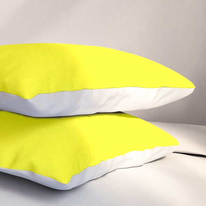 Bright Fluorescent Yellow Neon Pillow Sham Gallery Image 3