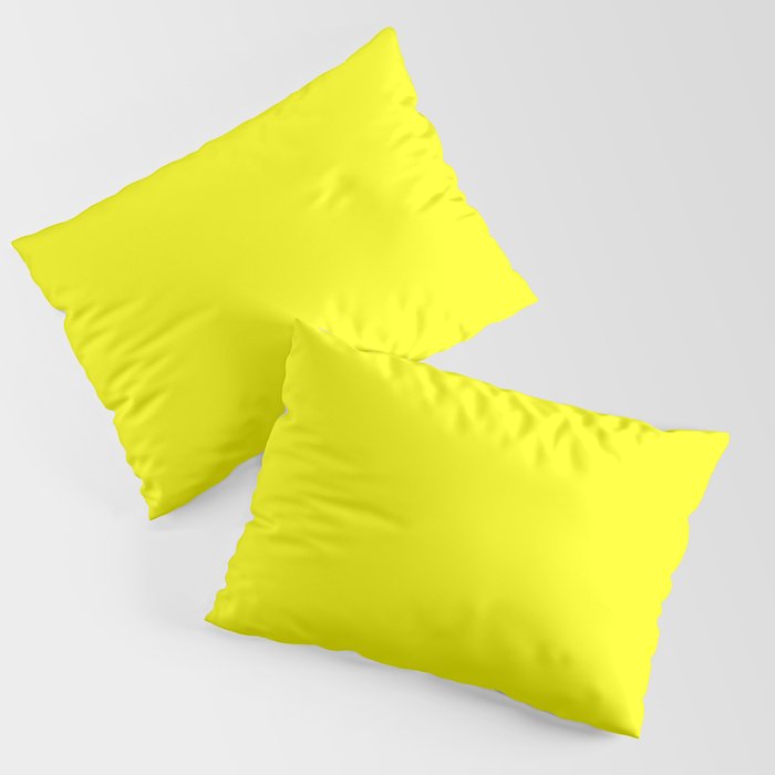 Bright Fluorescent Yellow Neon Pillow Sham Gallery Image 3