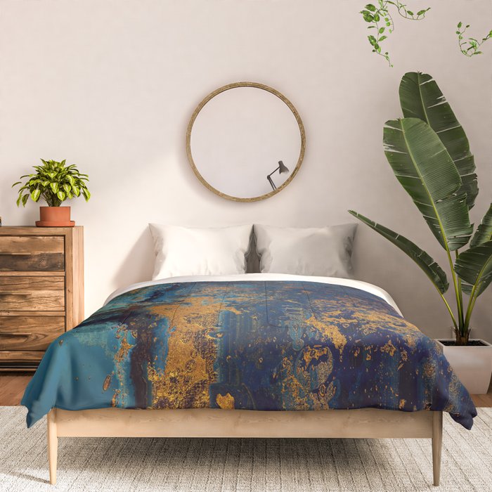 Blue Metallic Abstract Comforter Gallery Image 3