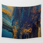 Blue Metallic Abstract Wall Tapestry Gallery Image 4