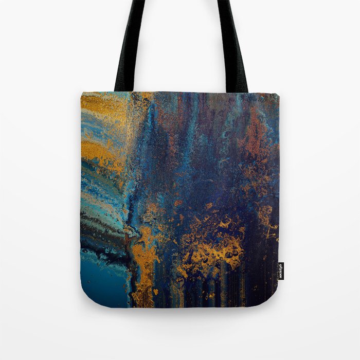 Blue Metallic Abstract Tote Bag Gallery Image 1