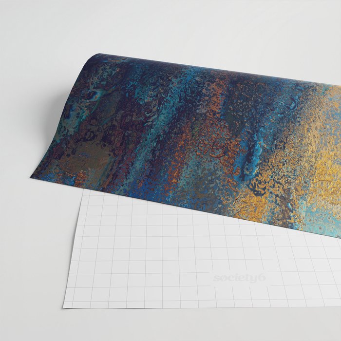 Blue Metallic Abstract Wrapping Paper Gallery Image 2