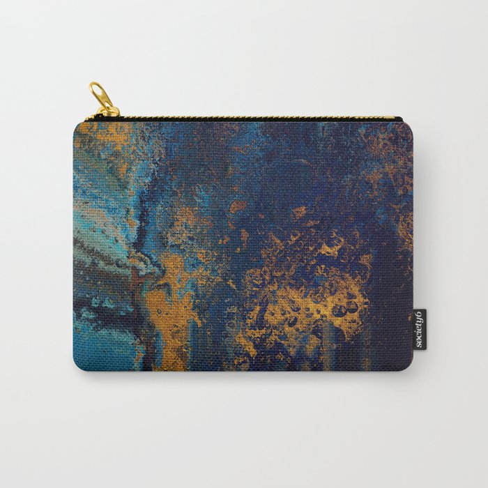 Blue Metallic Abstract Carry All Pouch Gallery Image 1