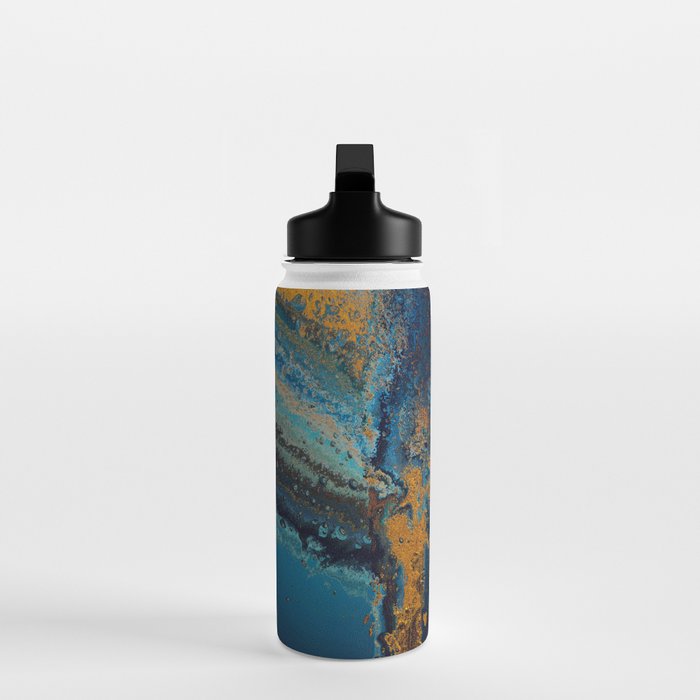 Blue Metallic Abstract Water Bottle Gallery Image 3