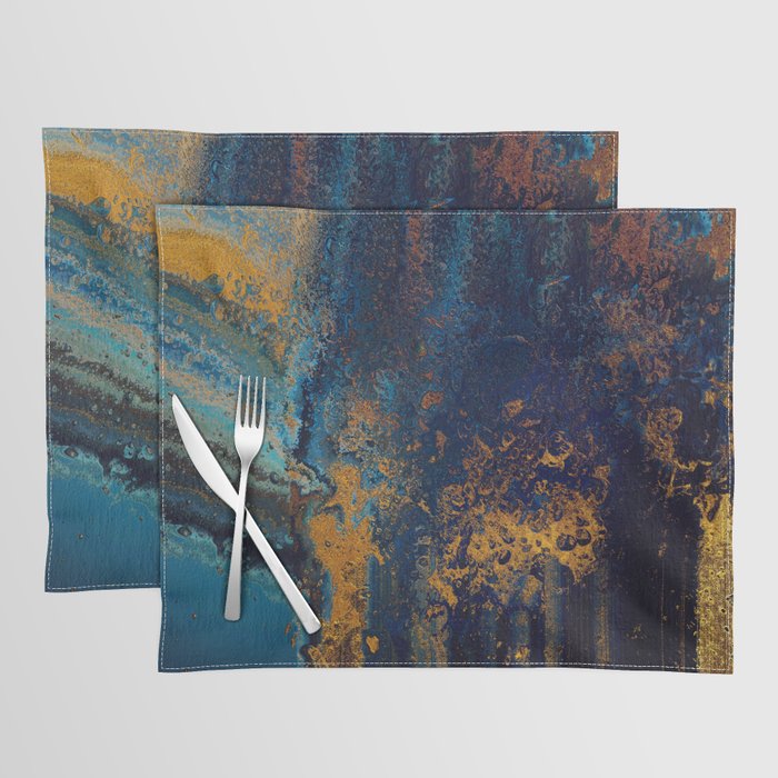 Blue Metallic Abstract Placemat Gallery Image 1