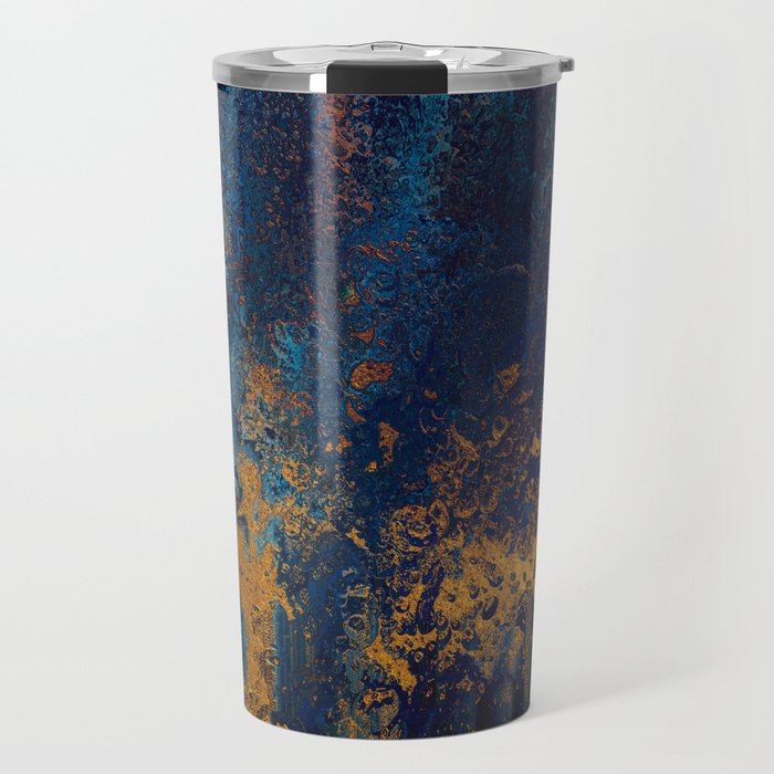 Blue Metallic Abstract Travel Mug Gallery Image 1