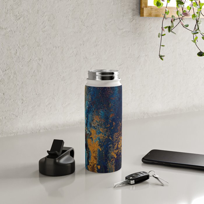 Blue Metallic Abstract Water Bottle Gallery Image 4