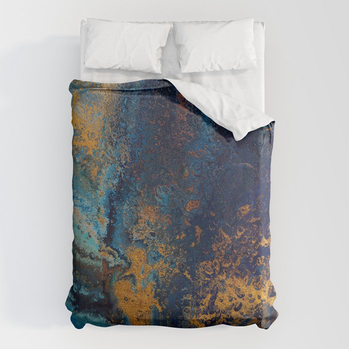 Blue Metallic Abstract Duvet Cover Gallery Image 6