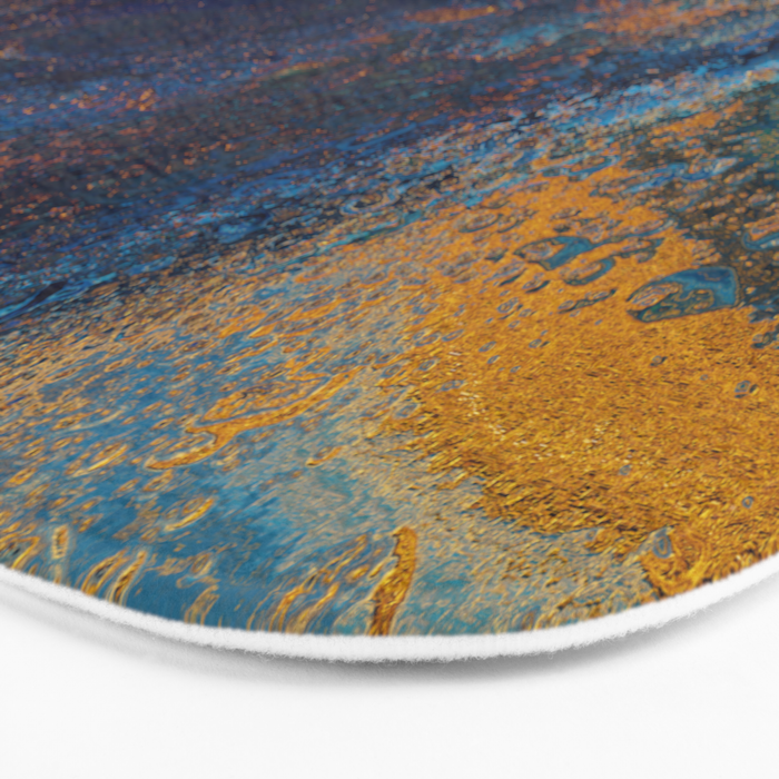 Blue Metallic Abstract Bath Mat Gallery Image 3