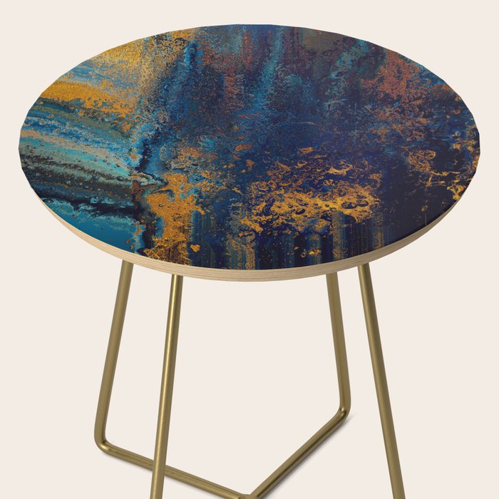 Blue Metallic Abstract Side Table Gallery Image 2