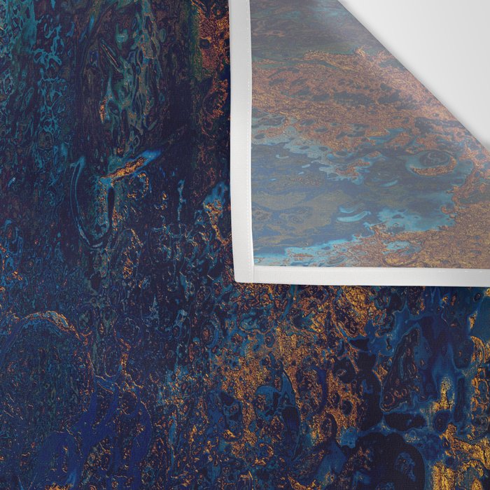 Blue Metallic Abstract Wall Tapestry Gallery Image 3