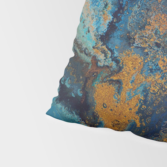 Blue Metallic Abstract Pillow Sham Gallery Image 4