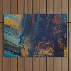 Blue Metallic Abstract Outdoor Rug Gallery Image 1