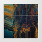 Blue Metallic Abstract Wood Wall Art Gallery Image 1