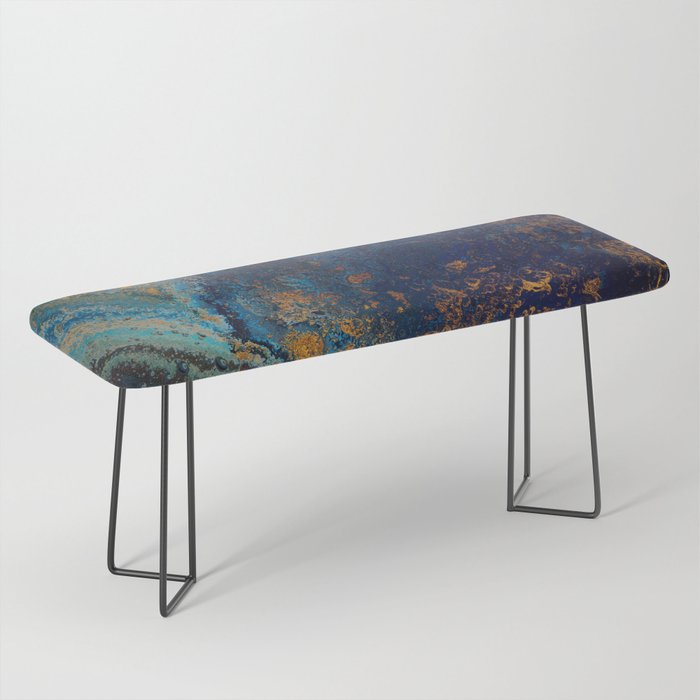 Blue Metallic Abstract Bench Gallery Image 1