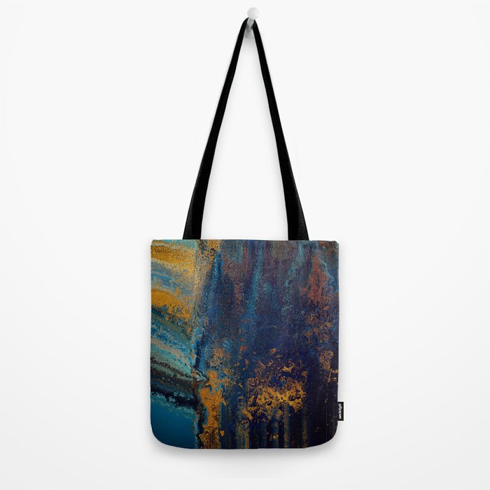 Blue Metallic Abstract Tote Bag Gallery Image 2