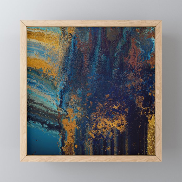 Blue Metallic Abstract Mini Art Print Gallery Image 1