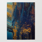 Blue Metallic Abstract Poster Gallery Image 4