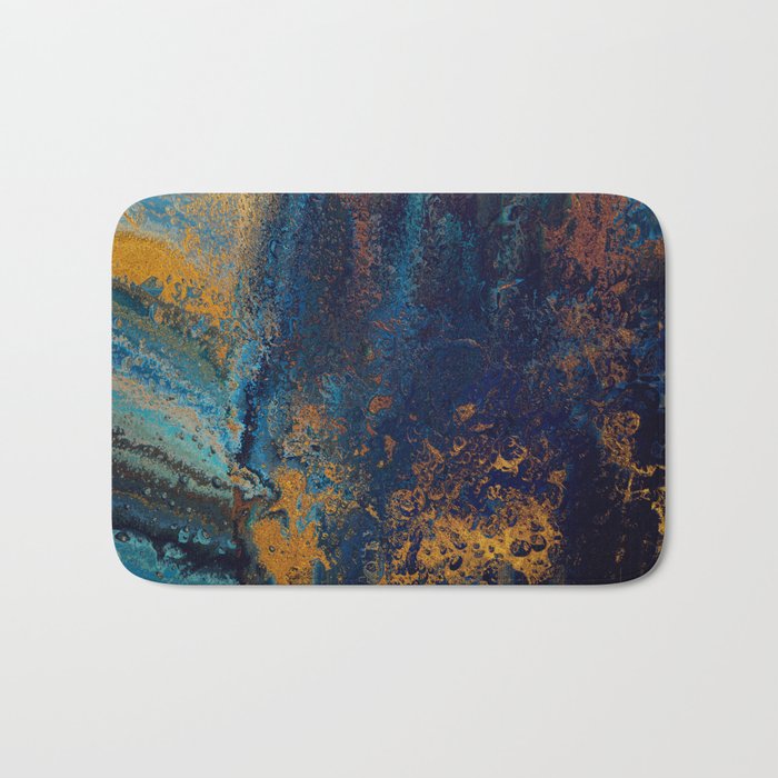Blue Metallic Abstract Bath Mat Gallery Image 1