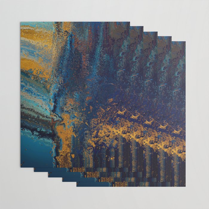 Blue Metallic Abstract Wrapping Paper Gallery Image 3