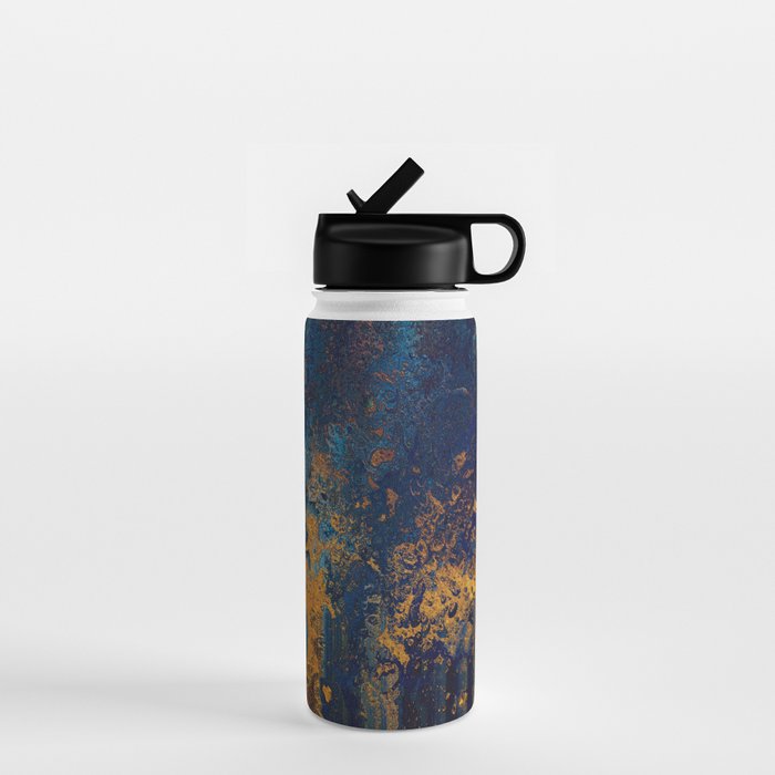 Blue Metallic Abstract Water Bottle Gallery Image 1