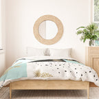 Pastel color block watercolor dots faux gold pineapple Duvet Cover Gallery Image 3