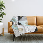Pastel color block watercolor dots faux gold pineapple Throw Blanket Gallery Image 1