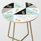 Pastel color block watercolor dots faux gold pineapple Side Table Gallery Image 2