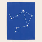 Libra Zodiac Star Constellation Line Art Vibrant Blue Poster Gallery Image 4