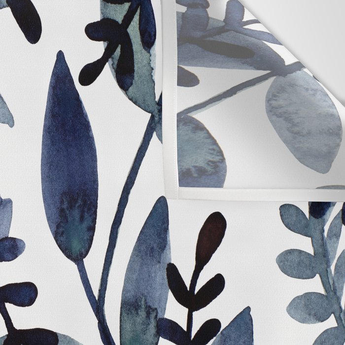 Watercolor branches - indigo Wall Tapestry Gallery Image 3