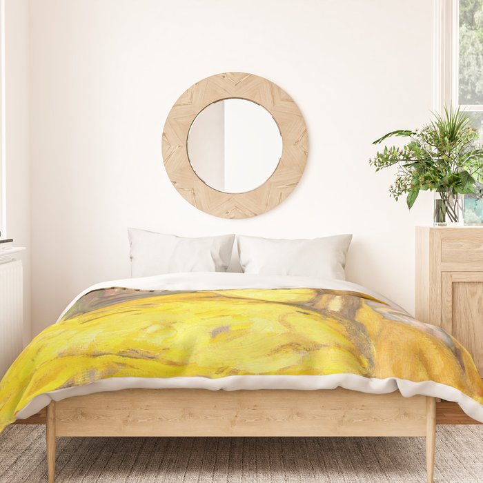 Man Portrait, Man in Yellow, Vintage Wall Art Duvet Cover Gallery Image 3