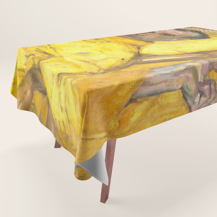 Man Portrait, Man in Yellow, Vintage Wall Art Tablecloth Gallery Image 1