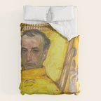Man Portrait, Man in Yellow, Vintage Wall Art Duvet Cover Gallery Image 6