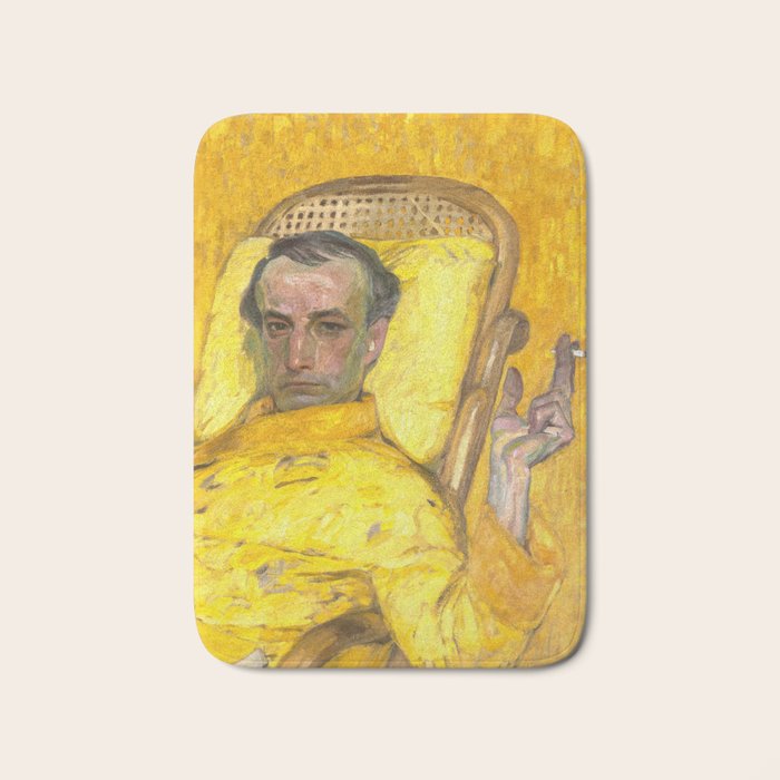 Man Portrait, Man in Yellow, Vintage Wall Art Bath Mat Gallery Image 1