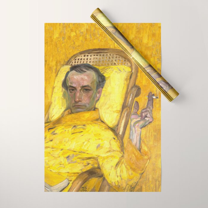 Man Portrait, Man in Yellow, Vintage Wall Art Wrapping Paper Gallery Image 1