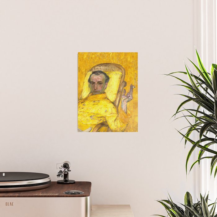 Man Portrait, Man in Yellow, Vintage Wall Art Poster Gallery Image 2