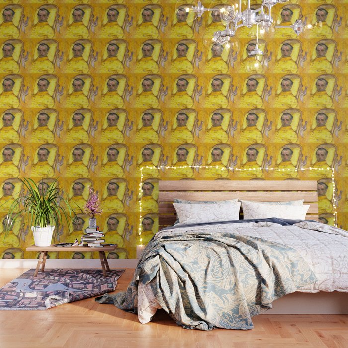 Man Portrait, Man in Yellow, Vintage Wall Art Wallpaper Gallery Image 3