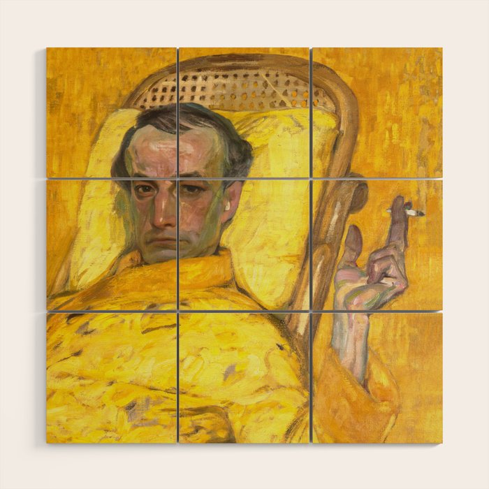 Man Portrait, Man in Yellow, Vintage Wall Art Wood Wall Art Gallery Image 1