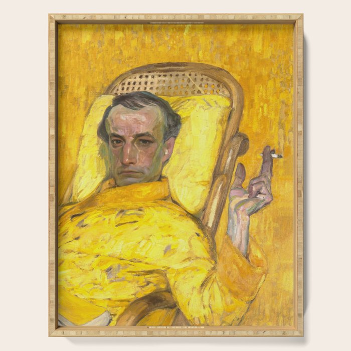 Man Portrait, Man in Yellow, Vintage Wall Art Serving Tray Gallery Image 1