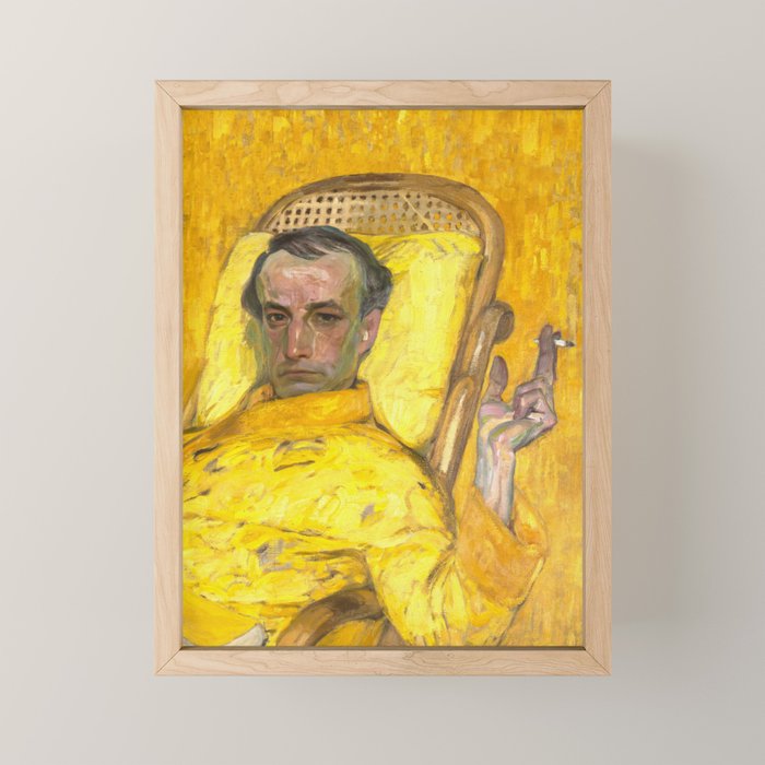 Man Portrait, Man in Yellow, Vintage Wall Art Mini Art Print Gallery Image 1