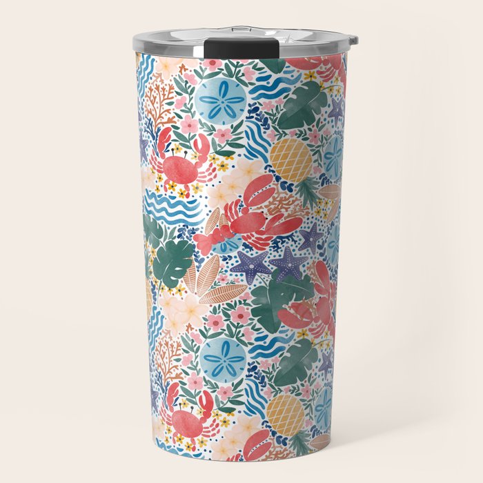 Seaside Floral Dream Travel Mug Gallery Image 1