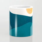 Teal Mountains Minimal Landscape Coffee Mug Gallery Image 4