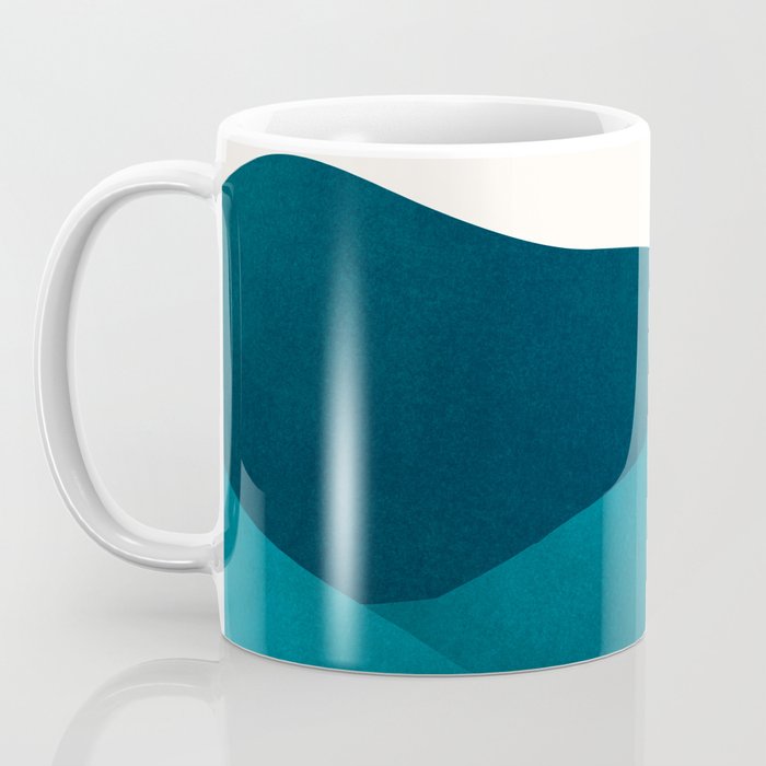 Teal Mountains Minimal Landscape Coffee Mug Gallery Image 3