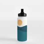 Teal Mountains Minimal Landscape Water Bottle Gallery Image 2
