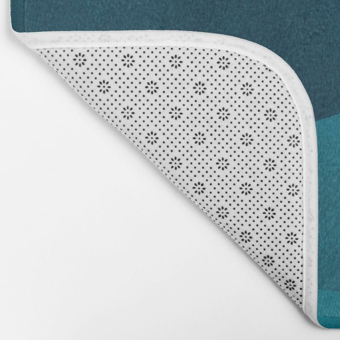 Teal Mountains Minimal Landscape Bath Mat Gallery Image 2